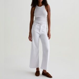 AG Jeans Saige Wide Leg Crop - Gallery White